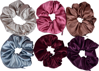NNR SATIN SILK ZIPPER SCRUNCHIES-31_6 Rubber Band(Multicolor)