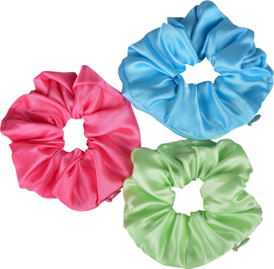 NNR SATIN SILK ZIPPER SCRUNCHIES-7_3 Rubber Band(Multicolor)