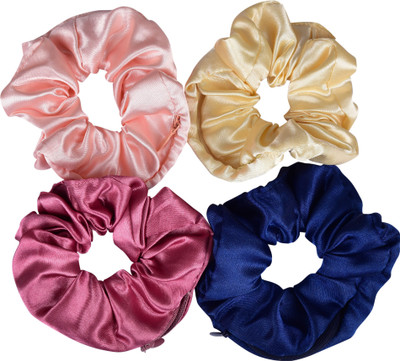 NNR SATIN SILK ZIPPER SCRUNCHIES-14_4 Rubber Band(Multicolor)