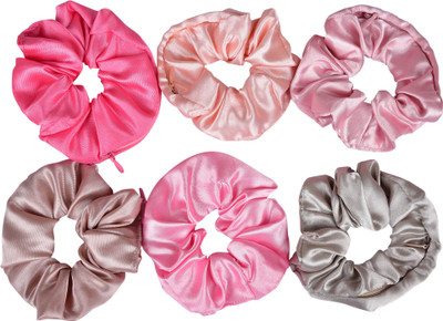 NNR SATIN SILK ZIPPER SCRUNCHIES-32_6 Rubber Band(Multicolor)
