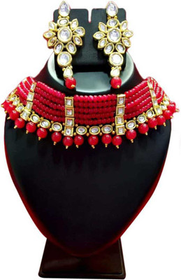 CATALYST Brass Gold-plated Red Jewellery Set(Pack of 1)