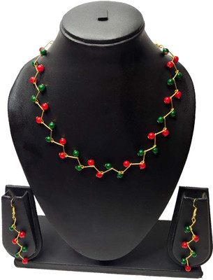 PRAGATI Alloy Red, Green Jewellery Set(Pack of 1)