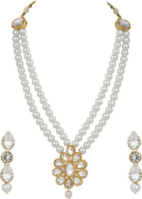 CATALYST Alloy Gold-plated White Jewellery Set(Pack of 1)