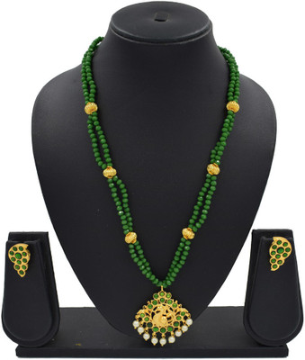 Sandhya Designer Studio Stone Green Jewellery Set(Pack of 1)