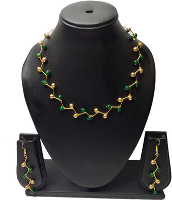 PRAGATI Alloy Green, Gold Jewellery Set(Pack of 1)
