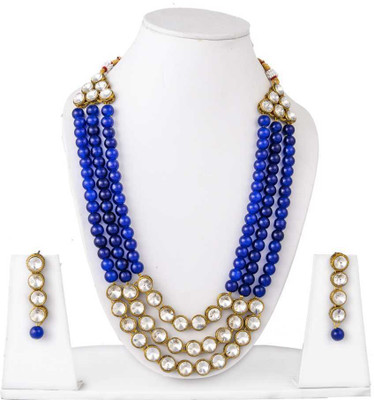 CATALYST Brass Gold-plated Blue, White Jewellery Set(Pack of 1)