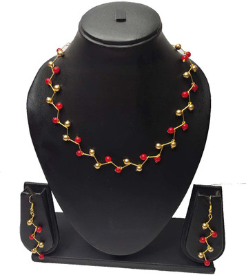 PRAGATI Alloy Red, Gold Jewellery Set(Pack of 1)