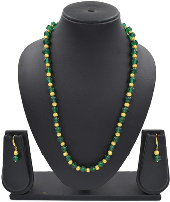 Sandhya Designer Studio Stone Green Jewellery Set(Pack of 1)