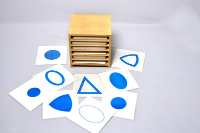 Jnanamudra Montessori-Sensorial-GEOMETRIC CARDS WITH CABINET (Laminated)(Multicolor)