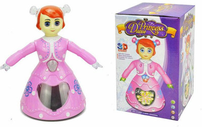 mega shine Dancing Princess Doll with Music and 3D Flashing Lights(Multicolor)