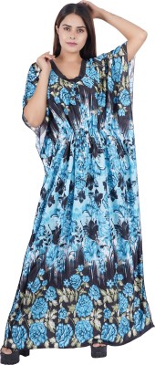 INSTRY Floral Print Satin Blend Women Kaftan