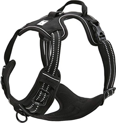 WapaW Dog Harness No-Pull Pet Harness Adjustable Outdoor Pet Vest 3M Reflective Oxford Material Vest for Dogs Easy Control for Medium Large Dogs Dog Standard Harness(Large, Black)