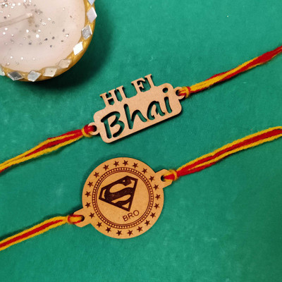 Vihaan Fashions Designer RK21-215 Assorted Rakhi  Set(2 Designer Rakhi)