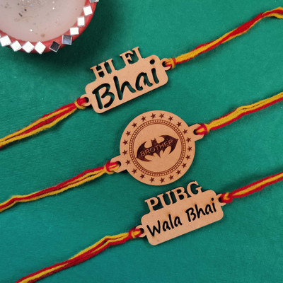 Vihaan Fashions Designer RK21-320 Assorted Rakhi  Set(3 Designer Rakhi)