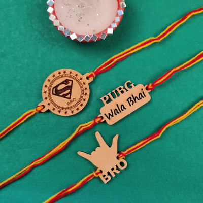Vihaan Fashions Designer RK21-313 Assorted Rakhi  Set(3 Designer Rakhi)