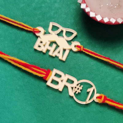 Vihaan Fashions Designer RK21-236 Assorted Rakhi  Set(2 Designer Rakhi)