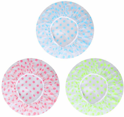 SIOPAWORLD Bath shower cap set of 3 (multi colour)