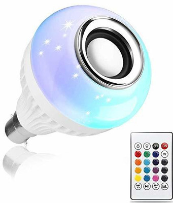 Foxne Point 12W Led Bulb with Bluetooth Speaker Music Light Bulb B22 + Rgb Light Ball Bulb Colorful with Remote Control for Home, Bedroom, Living Room, Party Decoration Smart Bulb