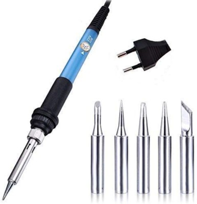 DHRUV-PRO 60W 220V Temperature Adjustable Electric Welding Solder Soldering Iron Rework Station Handle Heat Pencil Tool -Blue (SOLDERING IRON) 60 W Temperature Controlled(Round, Flat, Pointed Tip)
