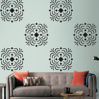 AMAZINGDECOR Festive pattern Size : - 16 X 24 Wall Stencil Festive pattern 40697 Wall Art Stencil Reusable Wall Painting Stencil for Home / office Decoration Wall Stencil (Pack of 1 Festive pattern) Wall stencil Stencil(Pack of 1, Festive)