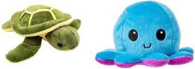 KPN Soft Lovable Hugable Turtle and Octopus Soft Toy For Kids Toys Bithday Gift - 30 cm (Multicolor)  - 30 cm(Multicolor)