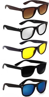 like future Wayfarer Sunglasses(For Men & Women, Brown, Silver, Yellow, Black, Blue)