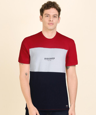 FLYING MACHINE Colorblock Men Round Neck Multicolor T-Shirt