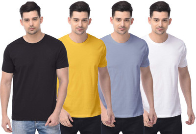 COLOR CAPITAL Solid Men Round Neck Multicolor T-Shirt