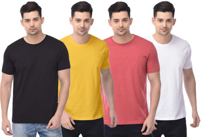 COLOR CAPITAL Solid Men Round Neck Multicolor T-Shirt