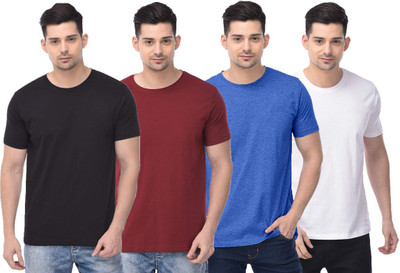 COLOR CAPITAL Solid Men Round Neck Multicolor T-Shirt