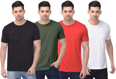 COLOR CAPITAL Solid Men Round Neck Multicolor T-Shirt