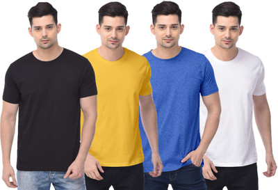 COLOR CAPITAL Solid Men Round Neck Multicolor T-Shirt