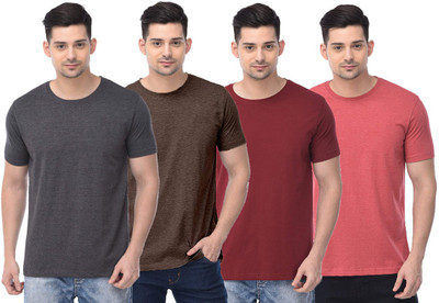 COLOR CAPITAL Self Design Men Round Neck Multicolor T-Shirt