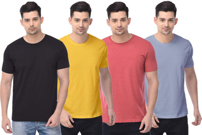 COLOR CAPITAL Solid Men Round Neck Multicolor T-Shirt