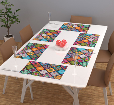 FRC Decor Rectangular Pack of 6 Table Placemat(Multicolor, PVC)