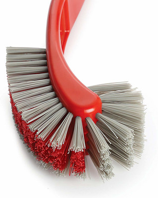 worldvery Long Handle Bristles Plastic Toilet Cleaning Bathroom Brush with Holder(Red, Pink, Blue)