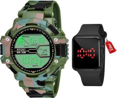 MIVAAN Green Army Digital Watch  - For Boys