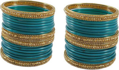 DURGANSH Glass Zircon Bangle Set(Pack of 48)