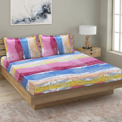 Flipkart SmartBuy 144 TC Cotton King Abstract Flat Bedsheet(Pack of 1, Multicolor)