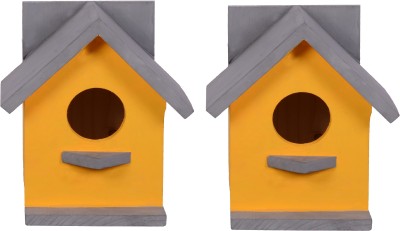 Cket Wooden Bird House Combo For Small Birds Bird House(Wall Mounting, Hanging)