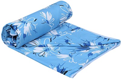 HOLYKRAFT Floral Double Dohar for  AC Room(Poly Cotton, Blue)