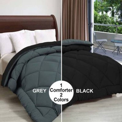 Vinayak Enterprises Self Design Double Comforter for  Mild Winter(Poly Cotton, Black)