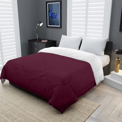KEA Solid Single Comforter for  Mild Winter(Microfiber, Wine-White)