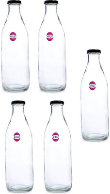 AFAST 1000 ml Glass Bottle(Pack of 5, Clear)