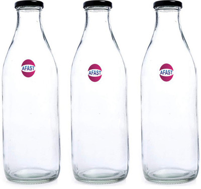 AFAST 1000 ml Glass Bottle(Pack of 3, Clear)