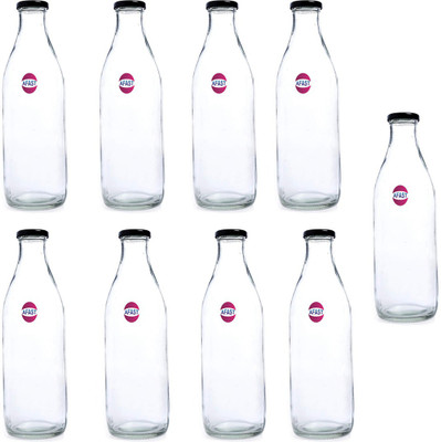 AFAST 1000 ml Glass Bottle(Pack of 9, Clear)