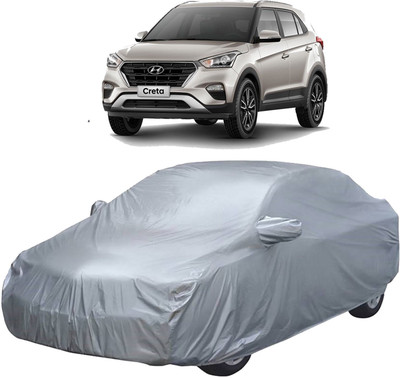 UK Blue Car Cover For Hyundai Creta (With Mirror Pockets)(Silver, For 2015, 2016, 2017, 2018, 2019 Models)