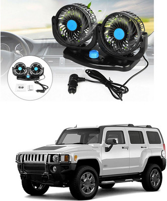 PRTEK 12V Car Fans Cooling Air Fan Powerful Dashboard Electric Car Fan Cigarette Lighter Low Noise 360 Degree Rotatable for Truck Vehicle Boat Van SUV RV Compatible With GM Hummer H3 Car Interior Fan(12 V)