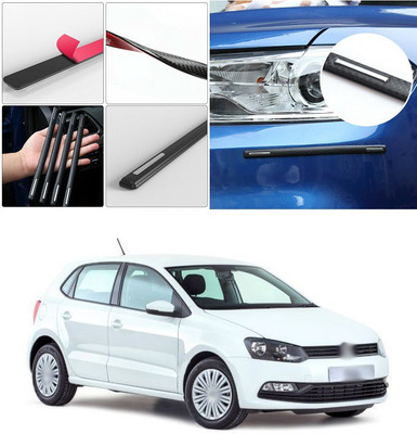 PECUNIA Plastic Car Bumper Guard(Black, Silver, Pack of 4, Volkswagen, Polo)