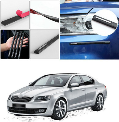 PECUNIA Plastic Car Bumper Guard(Black, Silver, Pack of 4, Skoda, Octavia)